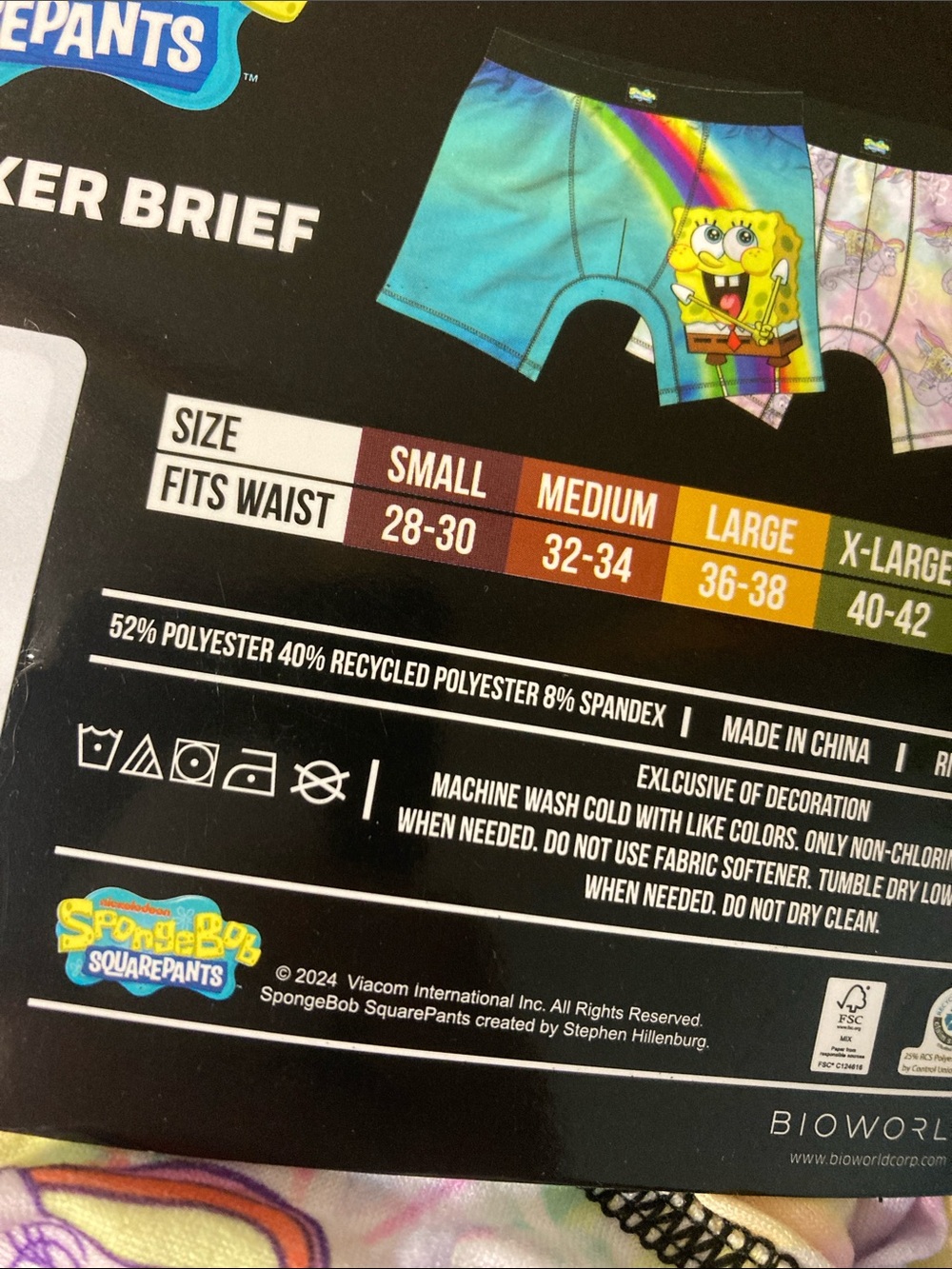 SpongeBob Squarepants Turquoise Boxer Briefs 2-Pack - Picture 3 of 5